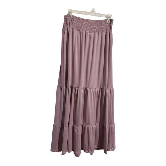 Lilac Light Purple Peasant Maxi Skirt Medium Guilty Costal Cowgirl Stretchy NWT - Picture 9 of 9